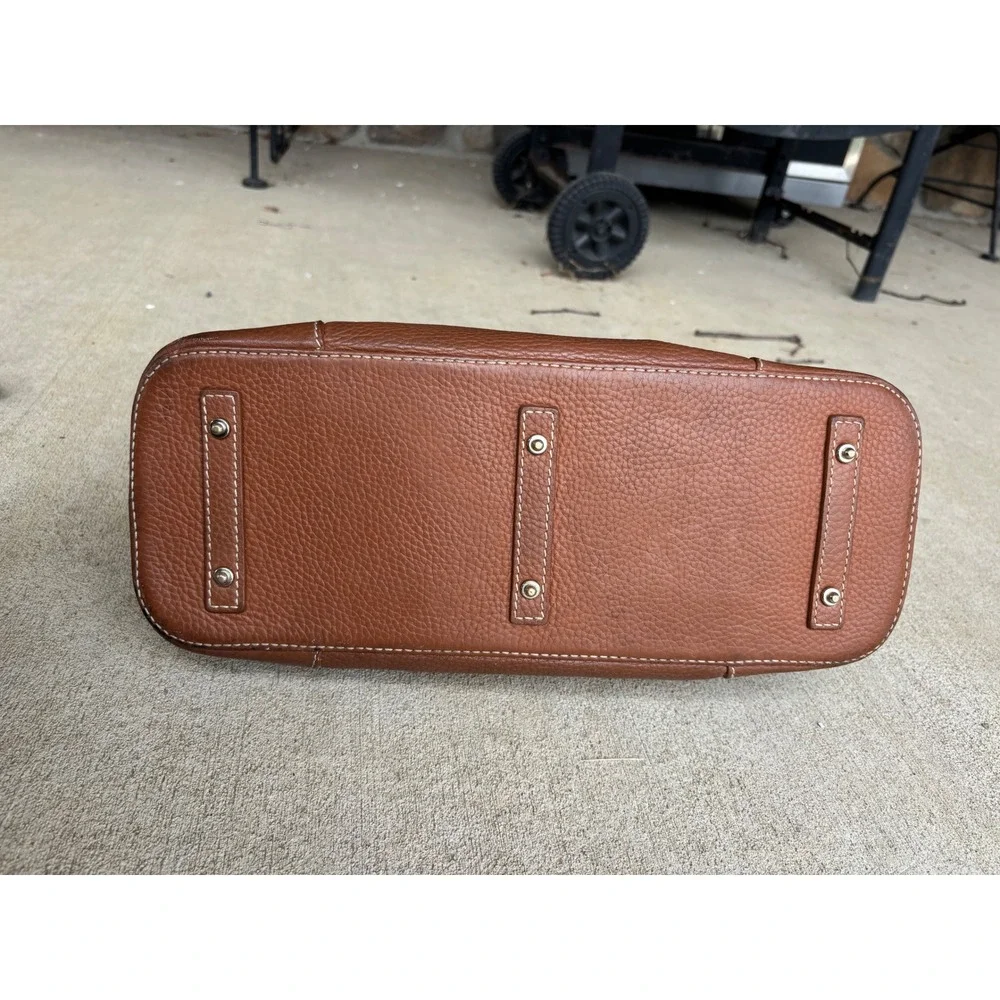 Dooney & Bourke Pebbled Leather Satchel Brown Ginger Handbag
